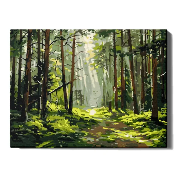 numeromaalaus-Aamu metsässä-numerotaide.fi