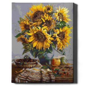 Auringonkukkia pöydällä