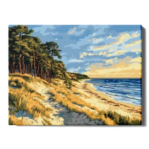 Auringonlasku meren rannalla