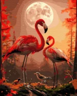 numeromaalaus-Flamingoja ja kuu-numerotaide.fi1