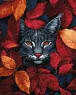 numeromaalaus-Ilves lehtien joukossa-numerotaide.fi1