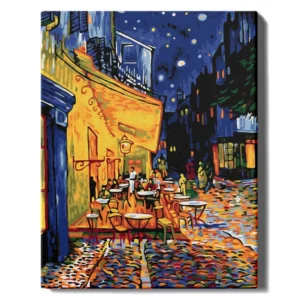 Kahvilan terassi yöllä