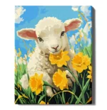 numeromaalaus-Karitsa ja narsissit-numerotaide.fi