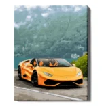 numeromaalaus-Keltainen Lamborghini-numerotaide.fi