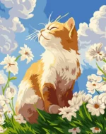 numeromaalaus-Kissa keväällä-numerotaide.fi1