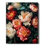 numeromaalaus-Kukkivat pionit-numerotaide.fi