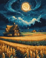 numeromaalaus-Kultainen yö-numerotaide.fi1