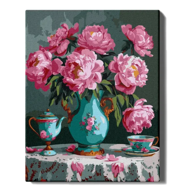 numeromaalaus-Lempeät pionit-numerotaide.fi