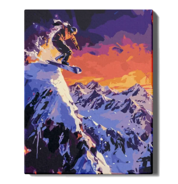 numeromaalaus-Lumilautailija-numerotaide.fi