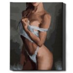 numeromaalaus-Naissiluetti-numerotaide.fi