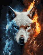 numeromaalaus-Tulen ja jään susi-numerotaide.fi1