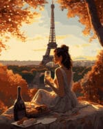 numeromaalaus-Tyttö Pariisissa-numerotaide.fi1