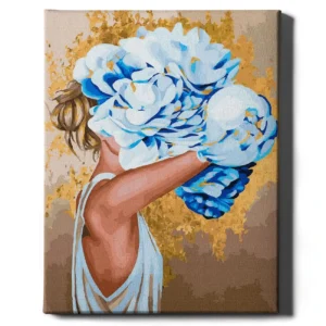 Tyttö ja siniset kukat