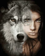 numeromaalaus-Tyttö ja susi-numerotaide.fi1