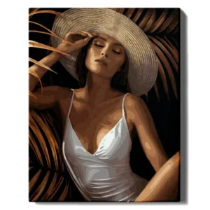 Tyttö kultaisten lehtien keskellä