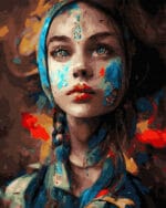 numeromaalaus-Tyttö maalilla-numerotaide.fi1