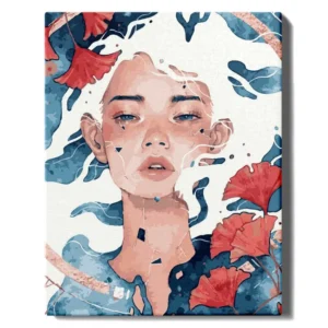 Tyttö valkoisilla hiuksilla