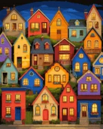 numeromaalaus-Värikkäät talot-numerotaide.fi1