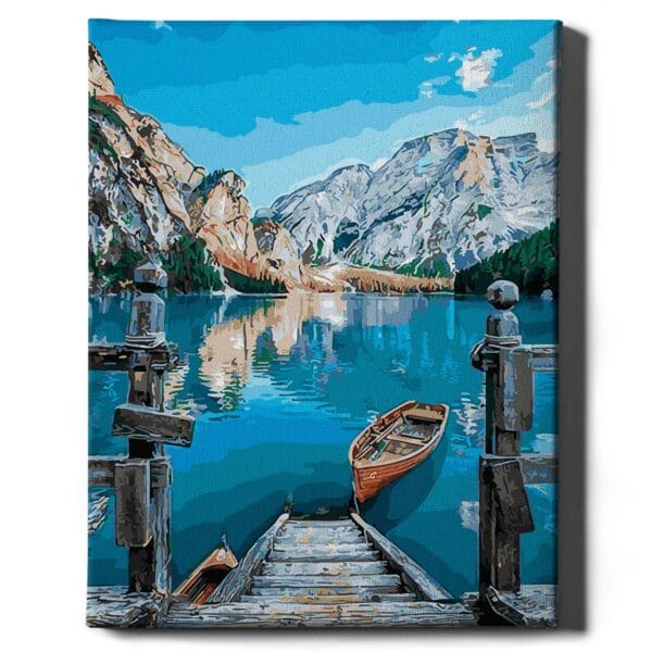 numeromaalaus-Vene Braies-järvellä-numerotaide.fi