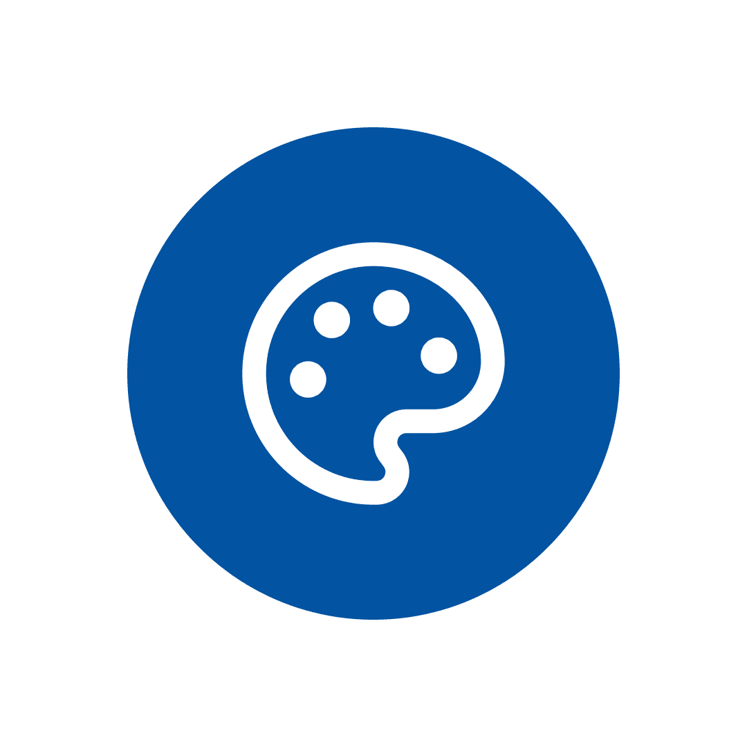 Paletti-ikoni, joka symboloi numeroiden mukaan maalaamista.