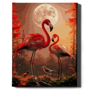 Flamingot ja kuu
