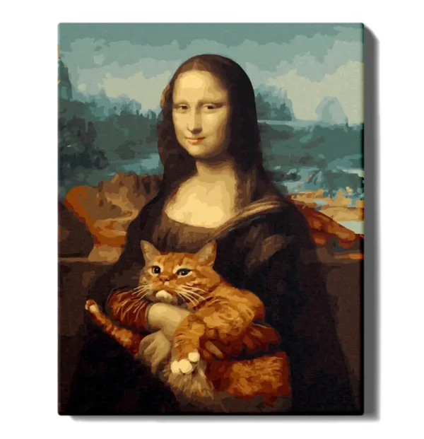 numeromaalaus-Mona-Lisa-ja-kissa-numerotaide_